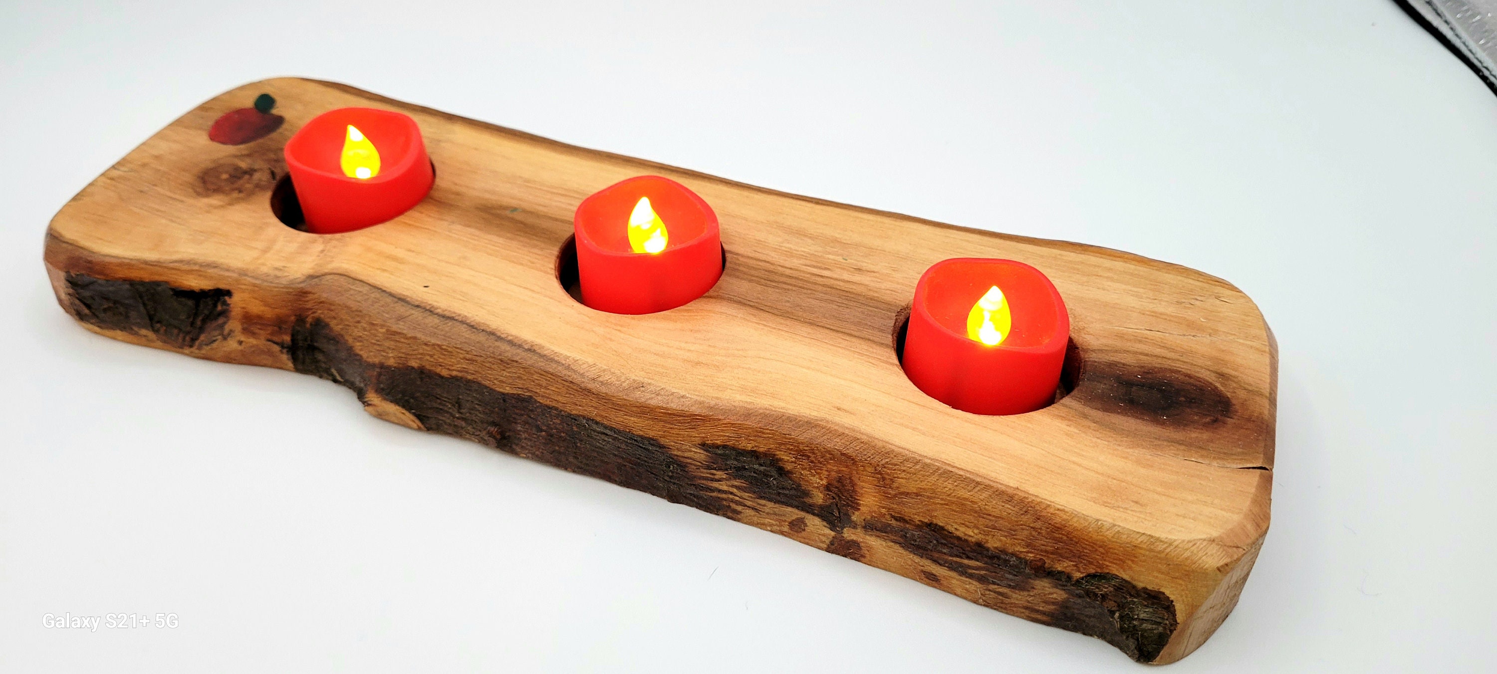 Apple Wood Tealight Candle Tray for Tabletop Home Decor for Etsy