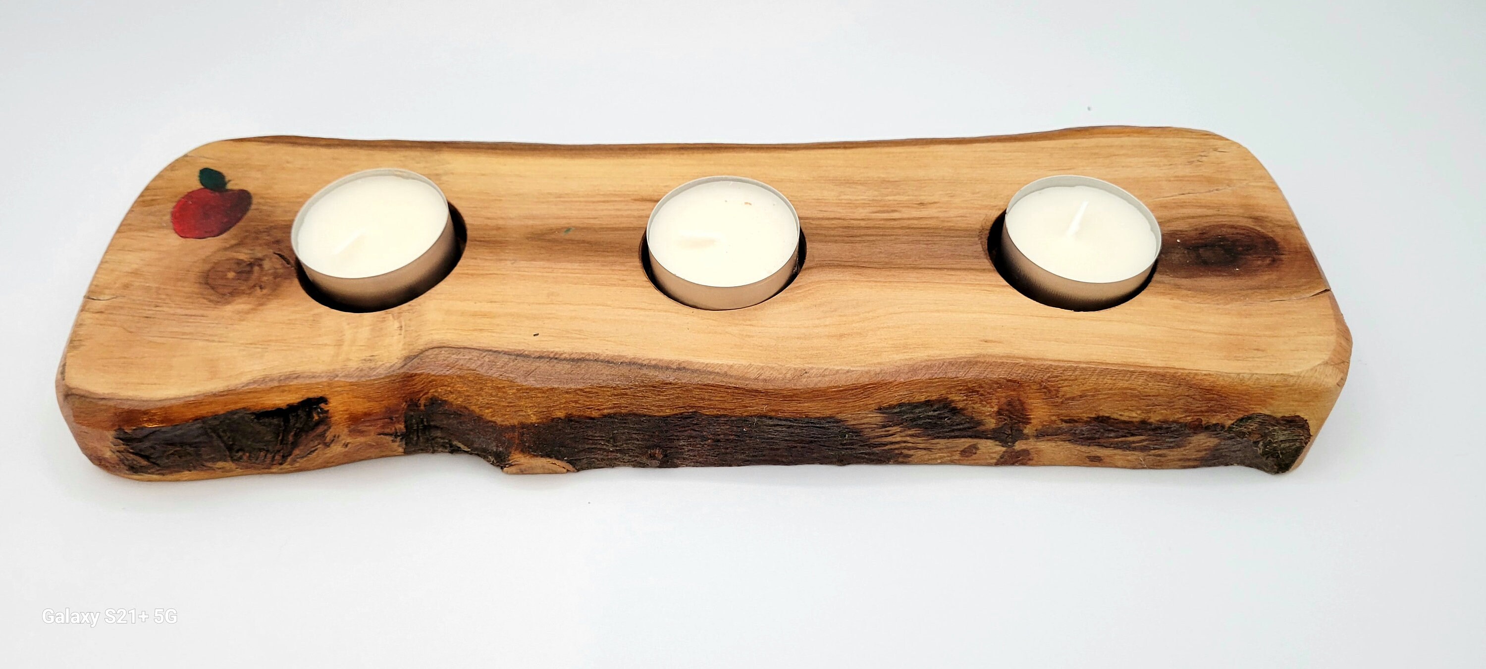 Apple Wood Tealight Candle Tray for Tabletop Home Decor for Etsy