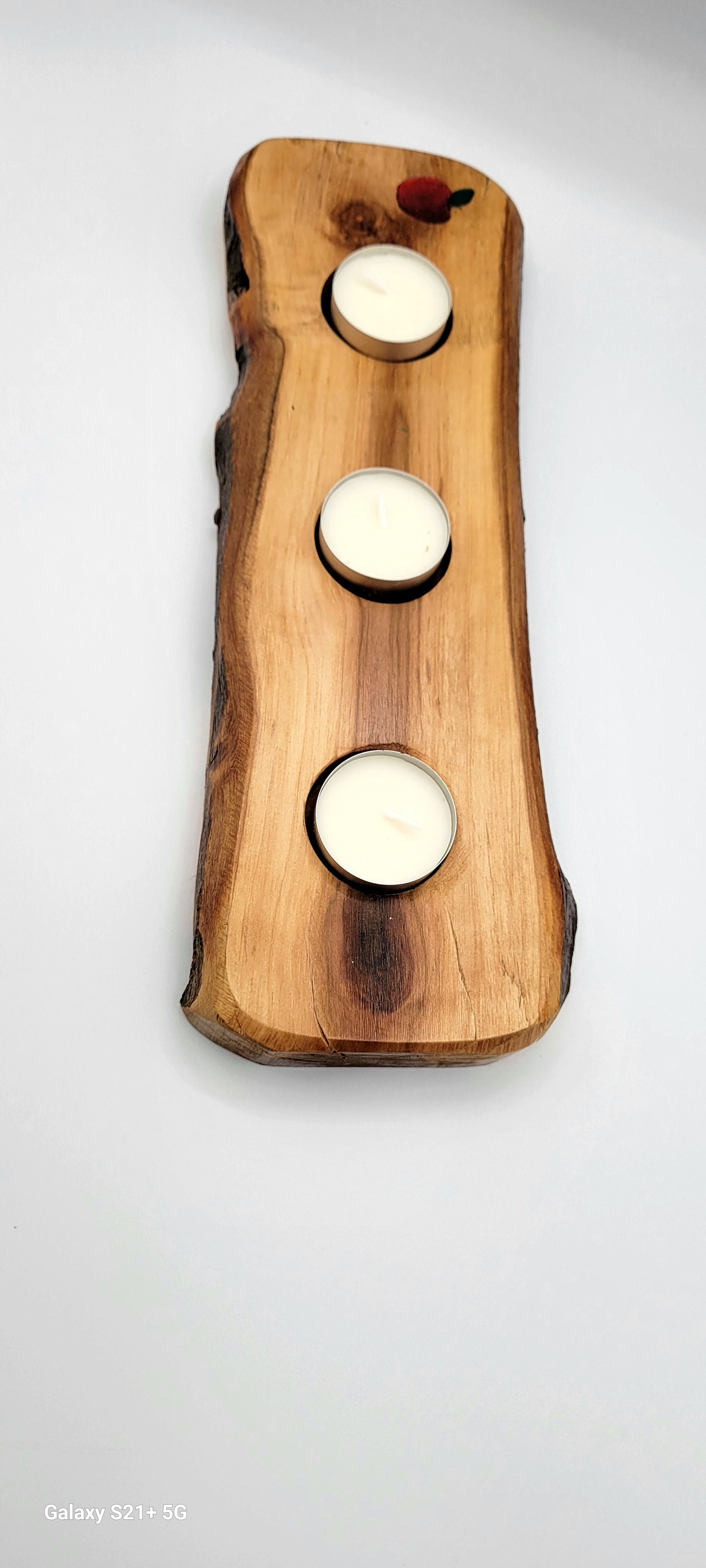 Apple Wood Tealight Candle Tray for Tabletop Home Decor for Etsy