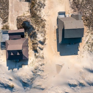 Aerial View Top Down of Beach Vacation Homes in Nags Head North Carolina Wall Art Fine Art Photo Print