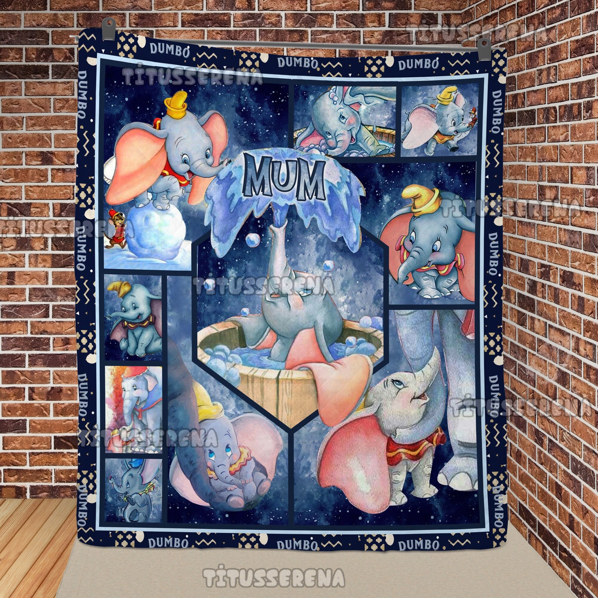 Personalized Disney Dumbo Fleece Blanket sold by Cocos Islands Marlin