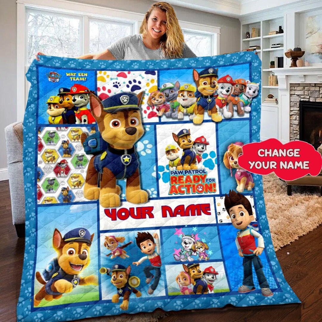 Personalized Paw Patrol Quilt Blanket Custom Paw Patrol Quilt Etsy