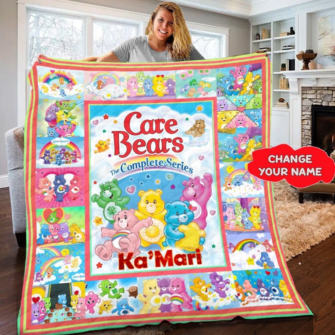Personalized Care Bears Quilt Blanket Care Bears Fleece Etsy