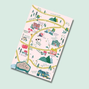 Gargoyles Stadtplan #1 - 8,5 "x 5,5" Einseitiger Kartendruck