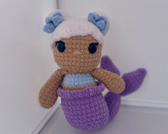Handmade Crocheted Mermaid Plush: Soft Yarn Ocean Doll