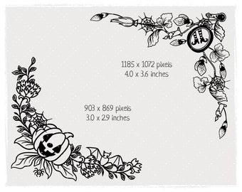 Halloween Border, Printable Border A4, Instant Download PNG, JPEG, PDF ...