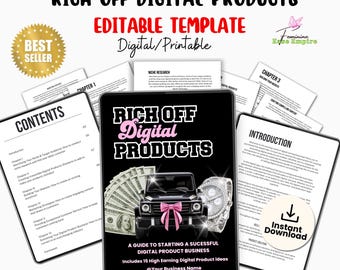Rich Off Digital Products | Step-by-Step Passive Income Guide | Make & Sell Printables, eBooks, Templates | PDF Download for Beginners