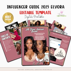 Influencer Guide 2025 | Social Media Strategy Ebook | Digital Download | Grow Online | Content Tips | Editable Canva PDF.
