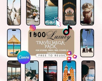 Méga pack de voyage de 1 500 articles avec 1 500 articles, organisateurs de voyage, kit d'accessoires de voyage, cubes de bagages, articles indispensables pour les vacances, emballage efficace