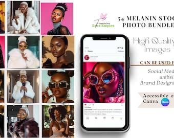 Plus de 50 images de mélanine | Photos esthétiques de femmes noires | Stock de couleurs de peau variées | Photos de marque afrocentriques