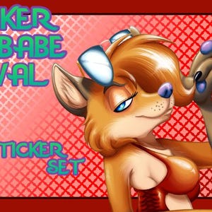 Red Fox (Valerie Vulpes) Bodice Pinup Sticker