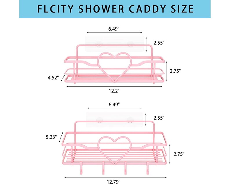 The Pink Heart Shower Caddy Etsy