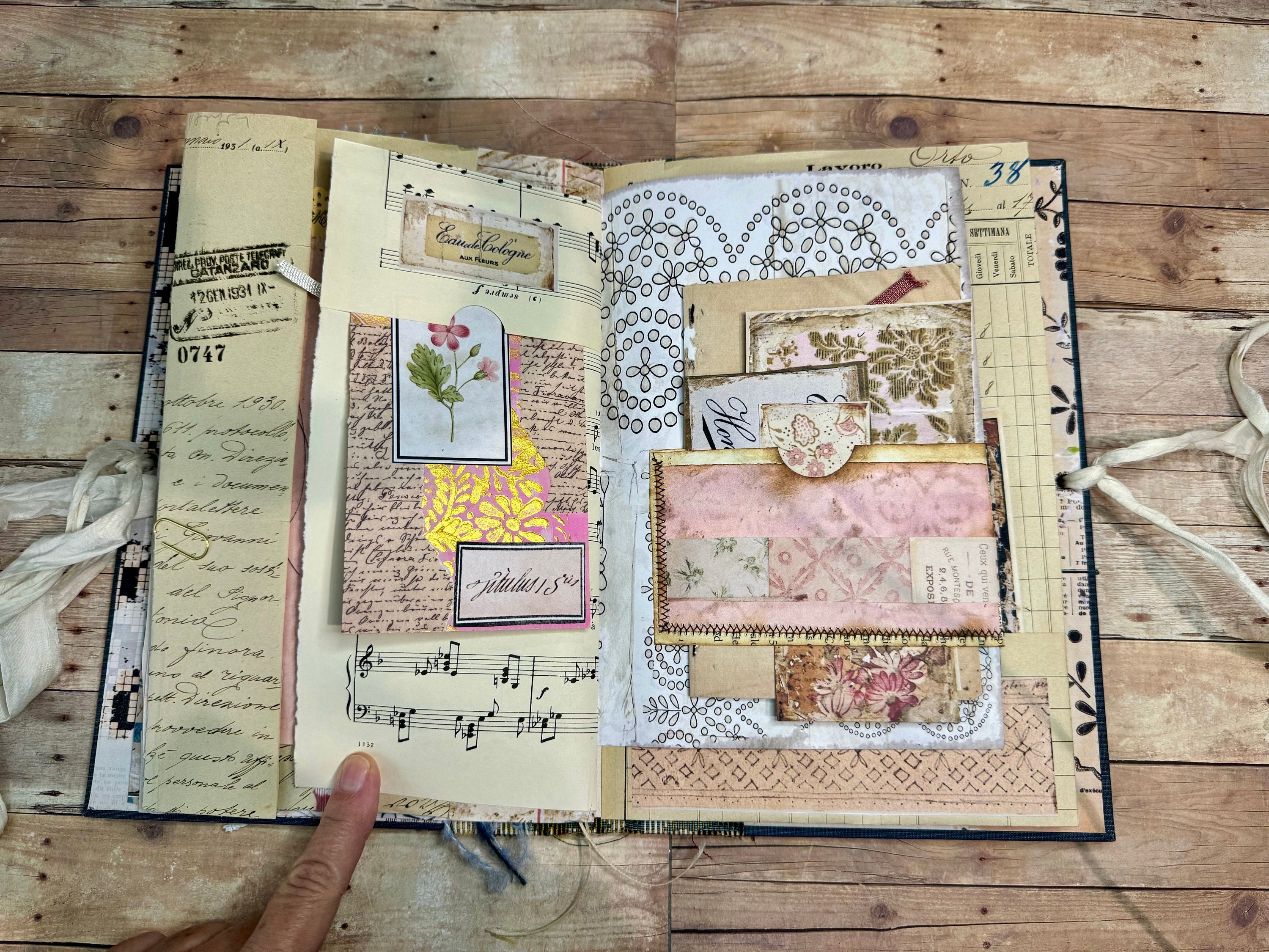Pink and Blue Blossom Junk Journal One - Etsy