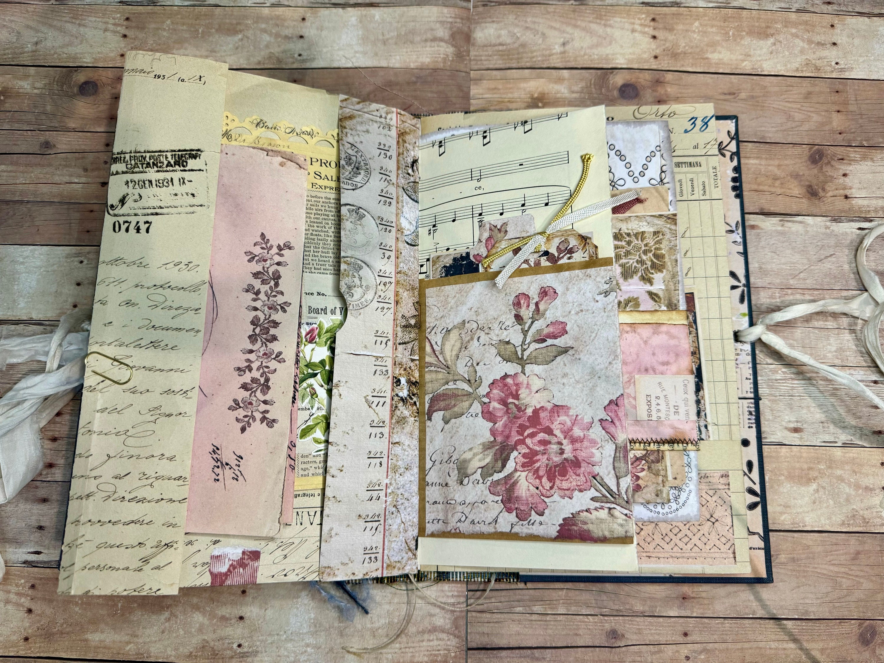 Pink and Blue Blossom Junk Journal One Etsy Pink and Blue Blossom Junk Journal One Etsy