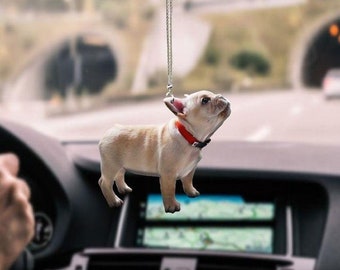 FJKWLC Car Rear View Mirror Pendant Car Pendant Swing Rock Moving Head Pet My Dog Rearview Mirror Decoration Hanging Ornaments Automobiles Interior Cars Accessories 