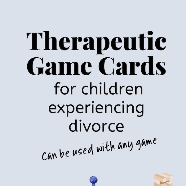 Children's Therapeutic Cards Divorce Questions  for use in individual therapy or group