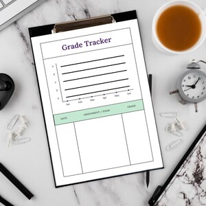 Printable Modern Grade Tracker | Homeschool Gradebook | Student Grading Sheet And Organizer | Track Your College And University Grades