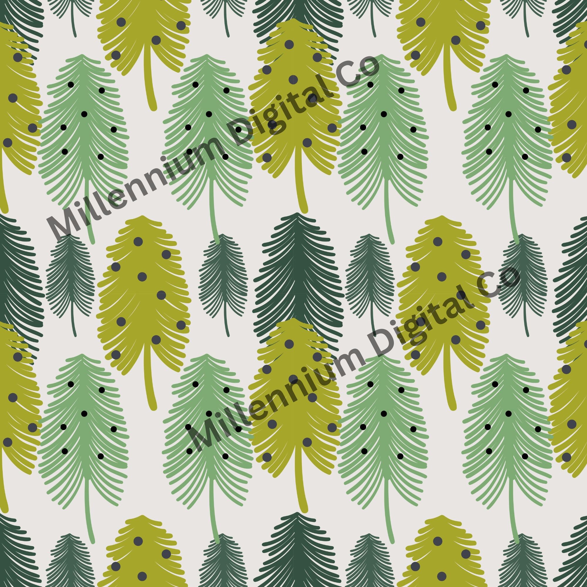 Christmas Trees Digital Paper Patterns, 12 Commercial Use Instant ...
