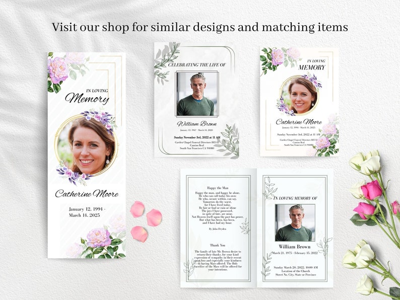 Digital Funeral Invitation Card Template Design on Canva, Editable ...