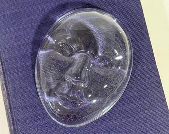 Vintage RCR Crystal Glass Mask Paperweight 4” | Crystal Figurine | Elegant Desk Decor | Glass Art Collectible | Vintage Home Decor