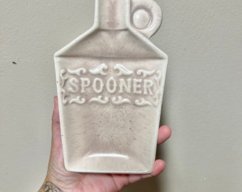 Vintage California Pottery USA Jug Shaped Spoon Rest “Spooner” Vintage Kitchen Decor