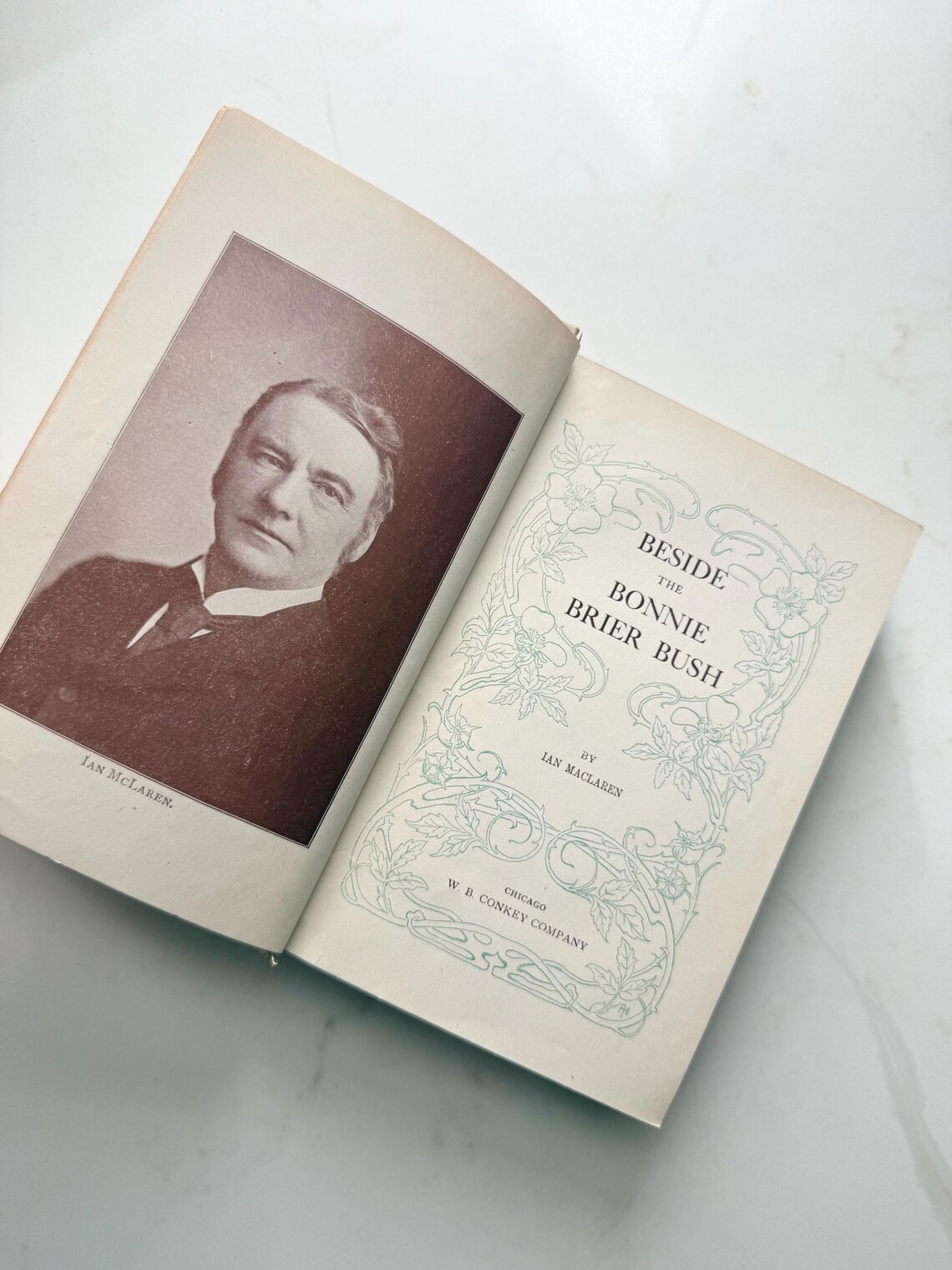 Antique Beside the Bonnie Brier Bush Hardcover Book, Late 1800s Vintage Book, Decorative Book Cover, Victorian Era Book, photo 3 of 5