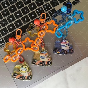 F1 Acrylic Keychain | Cute Cat Keychain | Kawaii acrylic charm, Aesthetic accessories, Double Sided, Formula One Keyring