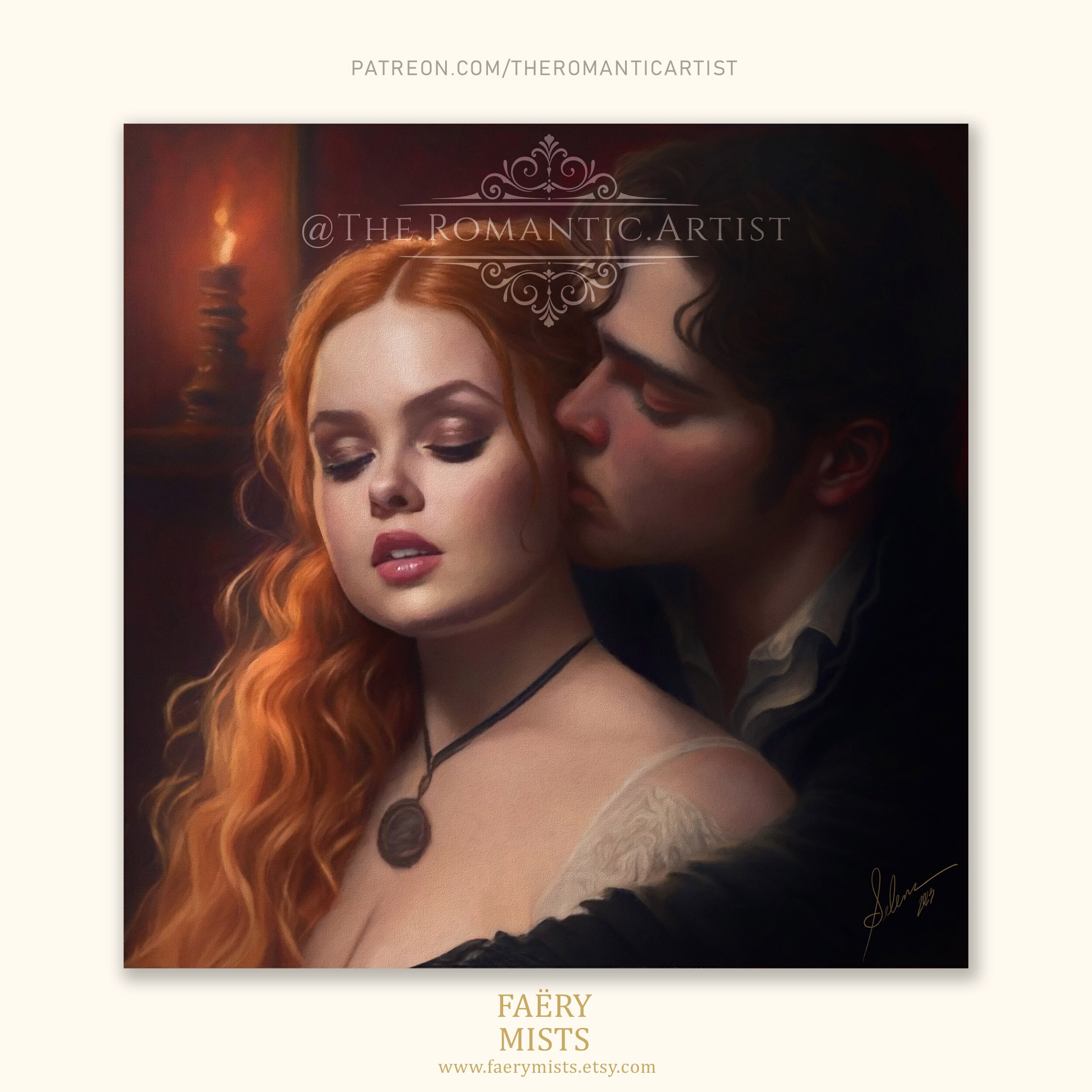 6x6 Bridgerton Art, Canvas Print, Penelope Featherington & Colin