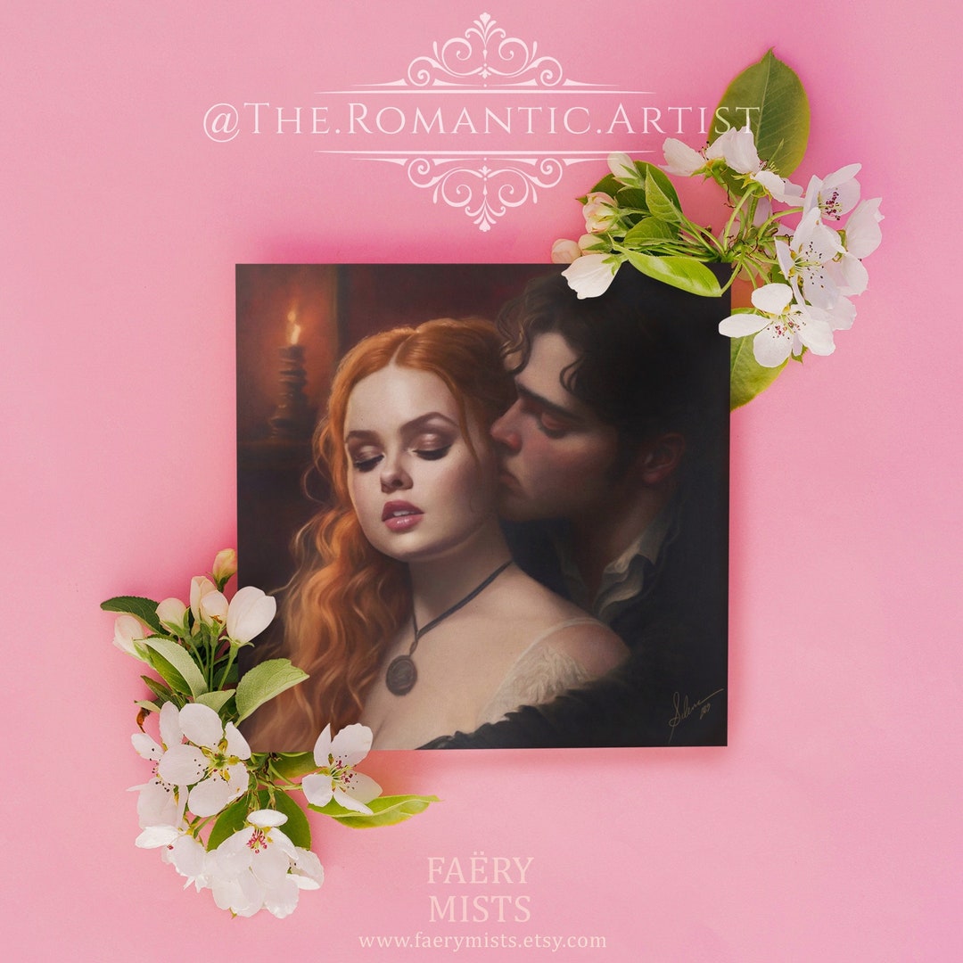 6x6 Bridgerton Art, Canvas Print, Penelope Featherington & Colin Bridgerton Fanart, Bridgerton