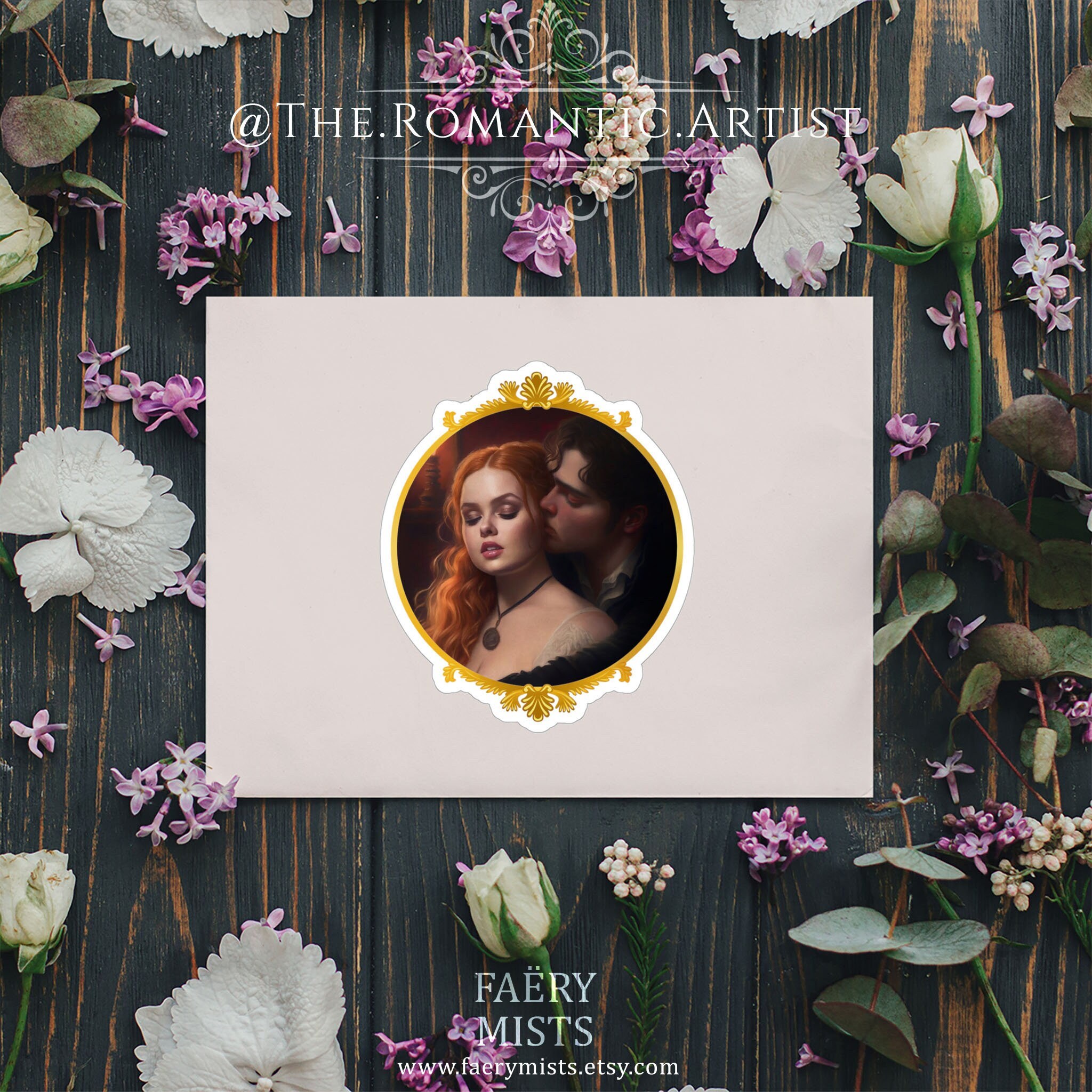 Bridgerton Fanart Sticker, Polin Fanart, Penelope Featherington & Colin