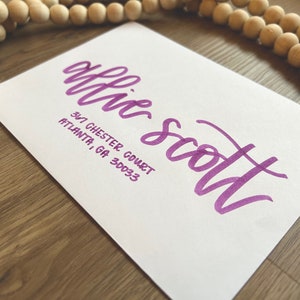 Envelope grosso com letras à mão/envelope de caligrafia/envelopes de casamento/estacionário/caligrafia com pincel