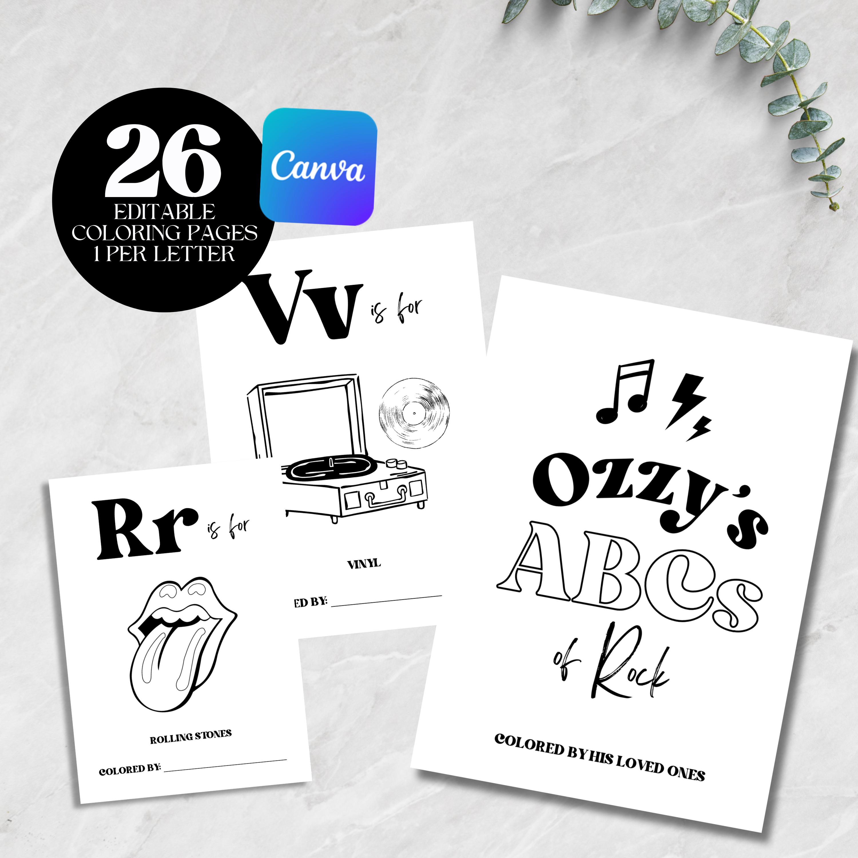 32 Marvelous Music Crafts for Kids To Make And Play 19 ABC of Rock and Roll Guestbook Coloring Pages Activity Template 1st…