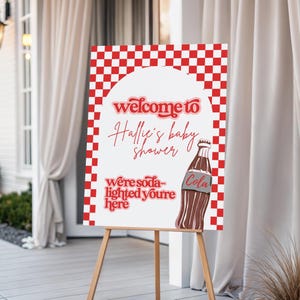 She's Ready To Pop Baby Shower Party Bundle Invitation Welcome Sign Favor Tag Food Sign Canva Editable Template Dirty Soda Diet Coke SO1 image 11