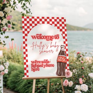She's Ready To Pop Baby Shower Party Bundle Invitation Welcome Sign Favor Tag Food Sign Canva Editable Template Dirty Soda Diet Coke SO1 image 6