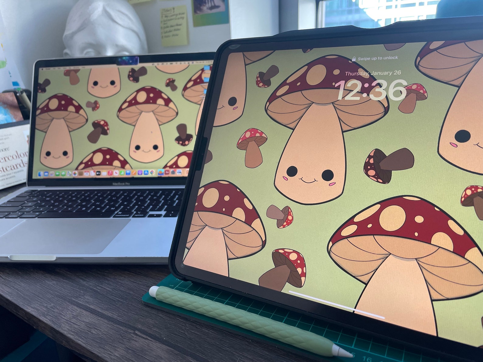 Cute Mushroom Digital Wallpaper - Digital Download - Etsy