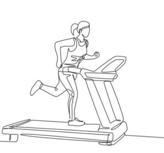 On treadmill sketch for your design vector illustration  CanStock