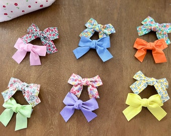 Ribbon Hair Pin, Flower Hair Clips, Fabric Hair Pin, Hair Accessory, Hair Barrettes, Cute Hair Pin, Women Gift, Gift for kids, Hair bows