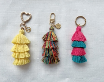Tassel keychain, Macrame keychain, Tassel Charm keychain, Purse tag gold keychain, bag tassel bag charm, custom valentine gifts for friends