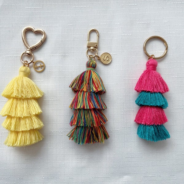 14 colors | Tassel keychain, Macrame keychain, Tassel Charm keychain, Purse tag gold keychain, bag tassel bag charm, custom gift for her