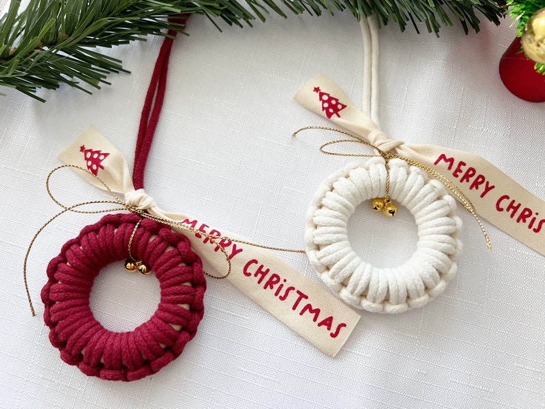 Boho Macrame Christmas Ornament, Tree Ornaments, Home hanging accessories, Unique ornament, Xmas gift, Christmas Wreath Christmas Decor image 5