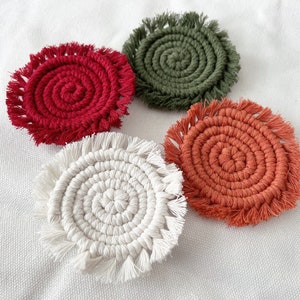 21 colors | Set of 2 Macrame car coasters, mini coasters set, custom car cup coasters, valentines gifts, gift for her, cup holder coasters