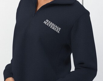Sudadera con cremallera de un cuarto "Material de boda" / Sudadera cómoda para novias, conjunto para despedida de soltera.