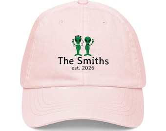 Gorra de béisbol personalizada con diseño de alienígenas para novios / Gorra de béisbol personalizada para bodas (est. 2026)