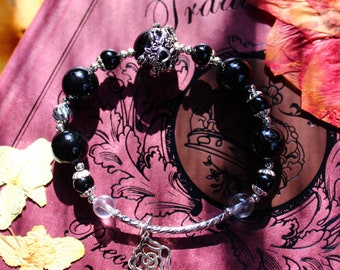 Black Tourmaline Bracelet | Sterling Silver Jewelry | Gift For Her | Gemstone Bracelet | Healing Crystal | Beaded Bracelet