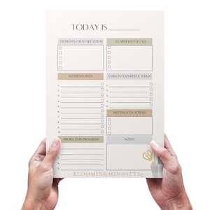 School Counselor Daily Notepad Planner in Neutral Colors