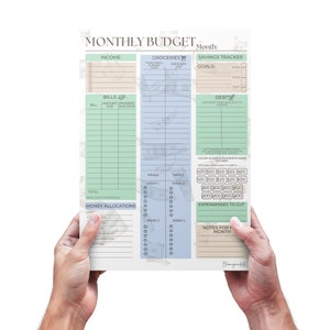 Mensuel budget Planificateur Blocs-notes - Traqueur Carnet