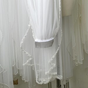 Veil wedding crystal Beaded wedding veil,Handmade veil Pearl veil,ivory Wedding veil,Pearl veil,Sequins veil,Cathedral veil,Blusher Veil