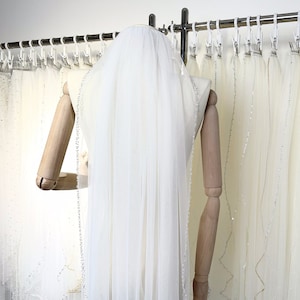 Bridal Veil, Wedding Veil,Beaded Ivory Bridal Veil, Beaded Edge Wedding Veil