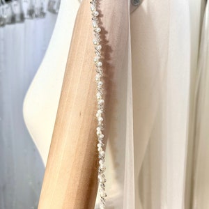 Beaded Wedding Veil, Beaded Ivory Bridal Veil