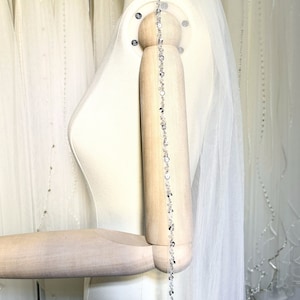Wedding Veil, beaded edge veil,Crystal Wedding Veil, Fingertip Wedding Veil, Chapel Cathedral Elbow Veil 
